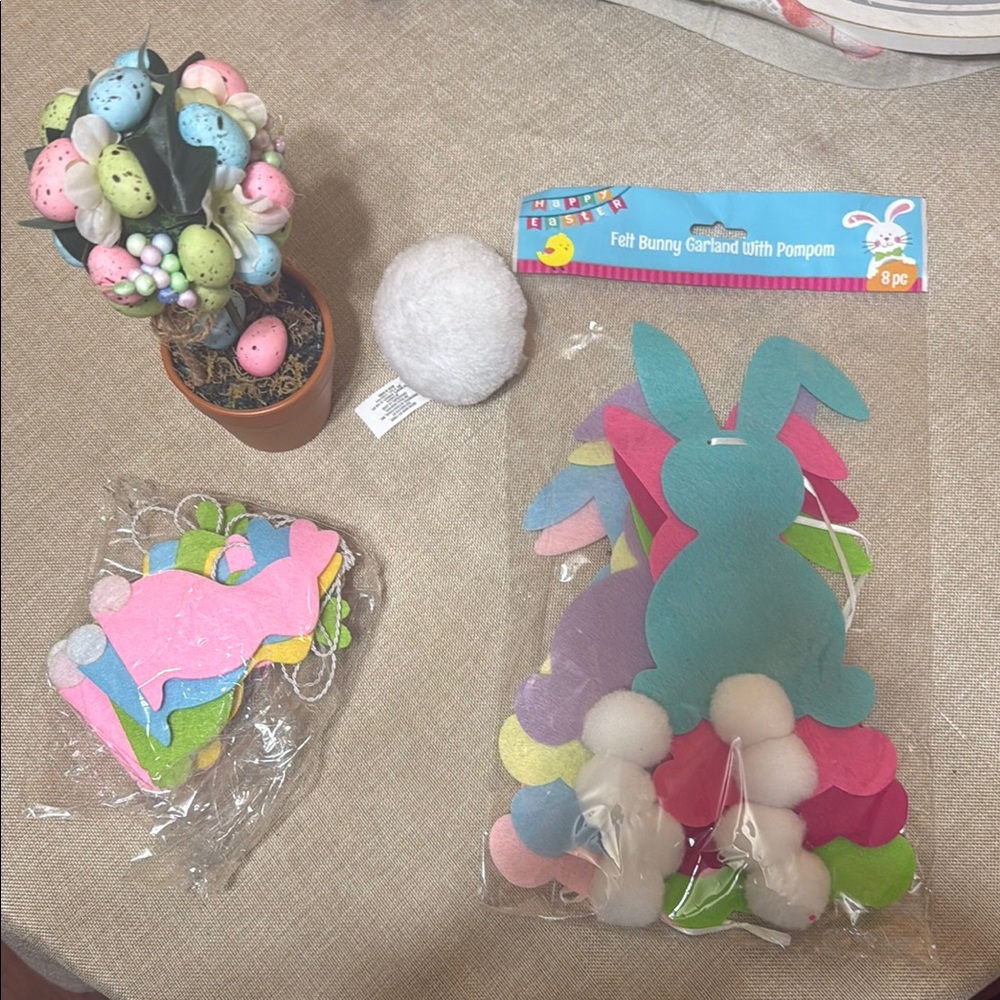 (Sale $10) easter Bunny /spring decor, ribbons and bees